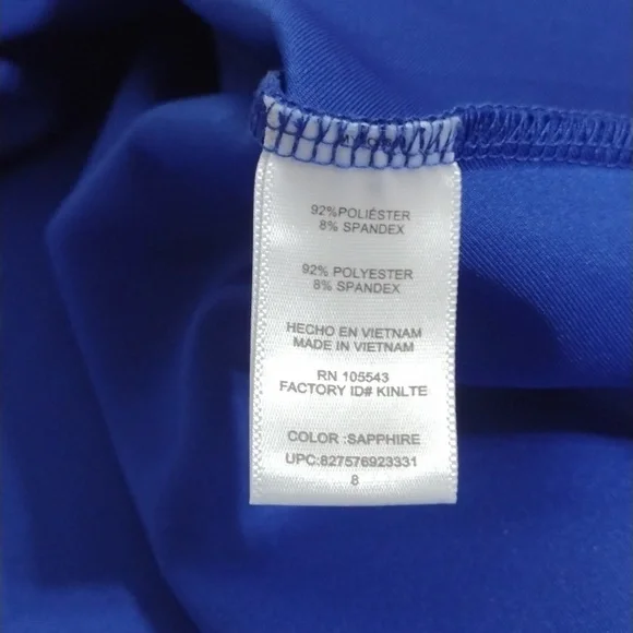 Milly Blue Fit & Flare Sleeveless Dress Exposed Goldtone Back Zip Size 4 - Picture 7 of 11